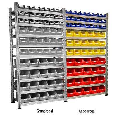 Anbauregal Tiefe 320 / Sichtlagerboxen 4.0 / 3.0 / 2.0